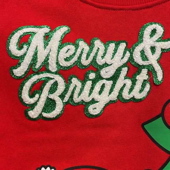 Hello Kitty Red Graphic‎ Christmas Merry & Bright Tree Sweatshirt Crewneck - Picture 5 of 17
